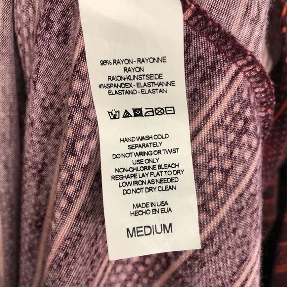 Postmark Striped Polka Dot Orange Red 3/4 Sleeve Top with Pocket - Picture 4 of 6